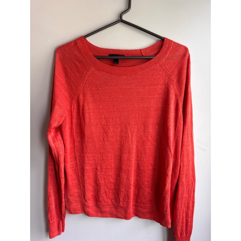 J.Crew 100% Linen Coral Lightweight Crewneck Sweater Size S